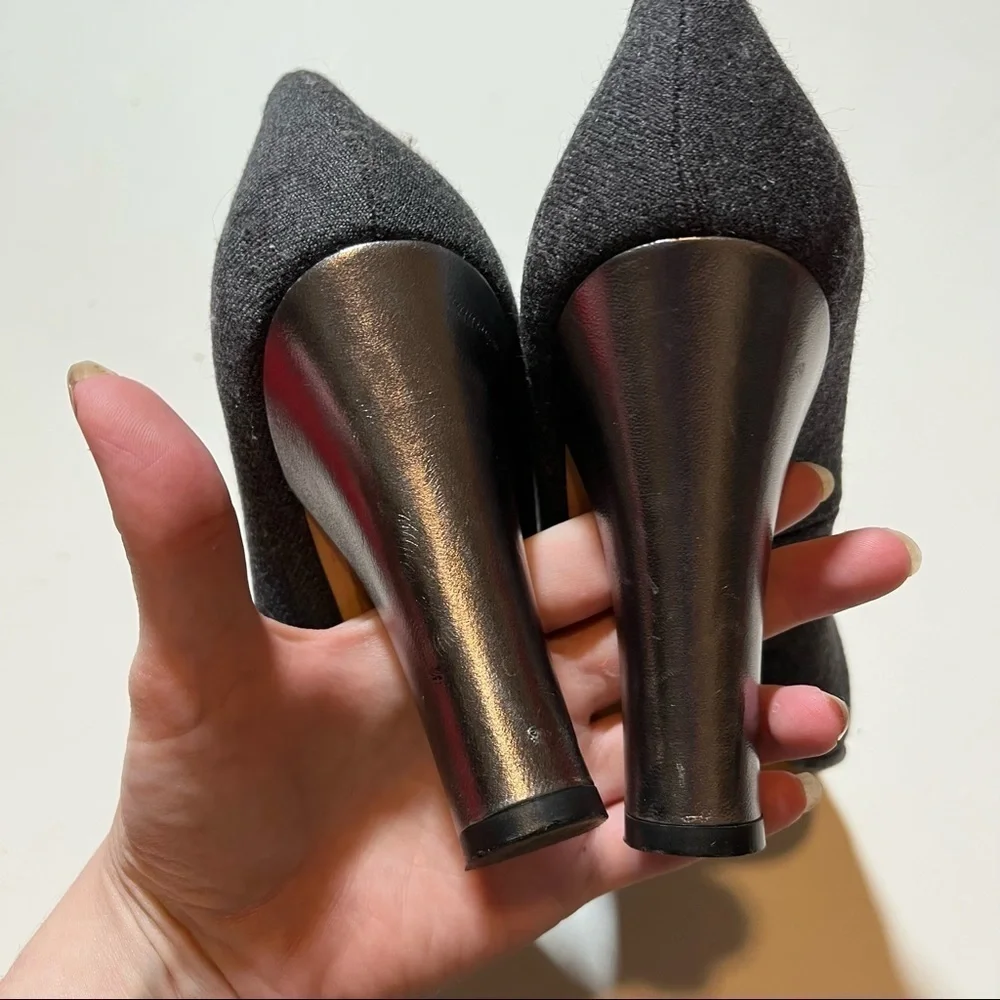Kate Spade Gray Wool Mary Jane Heels